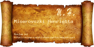 Miserovszki Henrietta névjegykártya