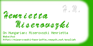 henrietta miserovszki business card